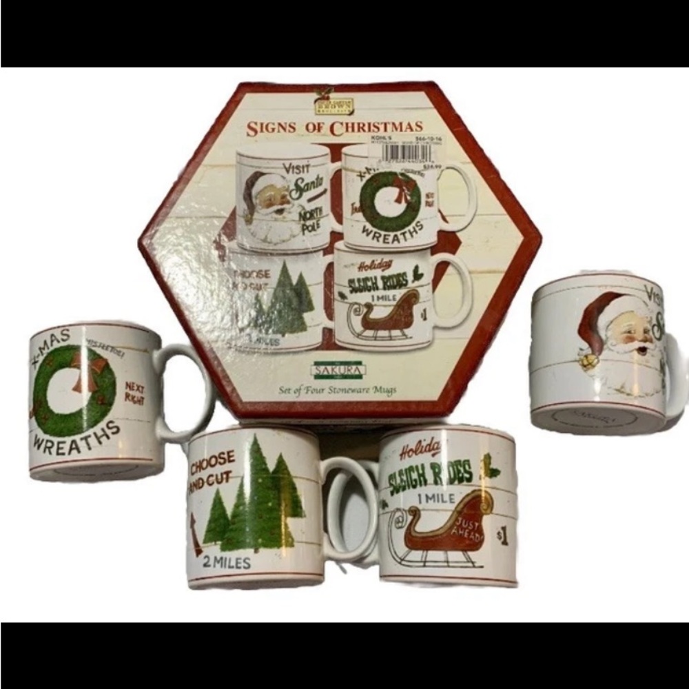 50%offw❤️ Sakura Signs of Christmas Plates (set of 5) David Carter Brown design
